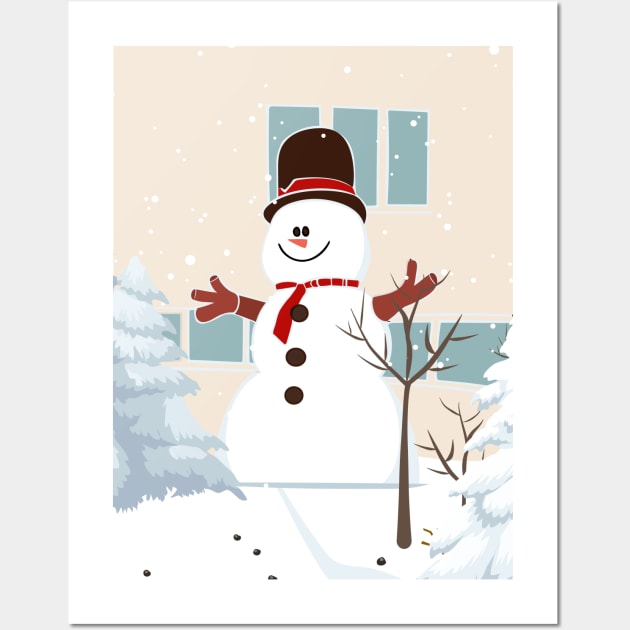 Cute Snowman Wall Art by Seiglan